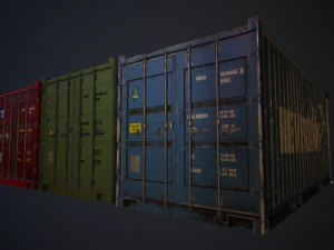 realistic shipping containers collection 3D Model