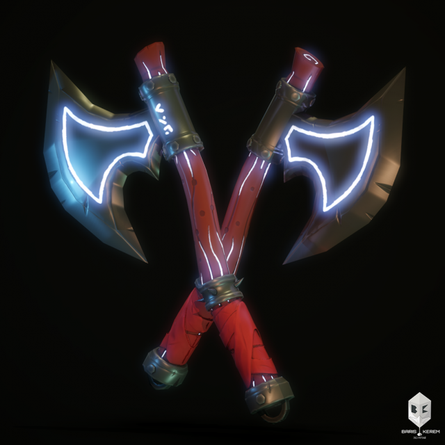 Stylized axe 3D Модель .c4d .max .obj .3ds .fbx .stl .blend 