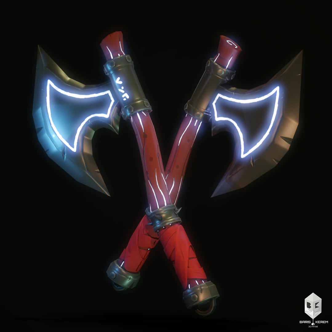 Stylized axe 3D Model .c4d .max .obj .3ds .fbx .stl .blend 