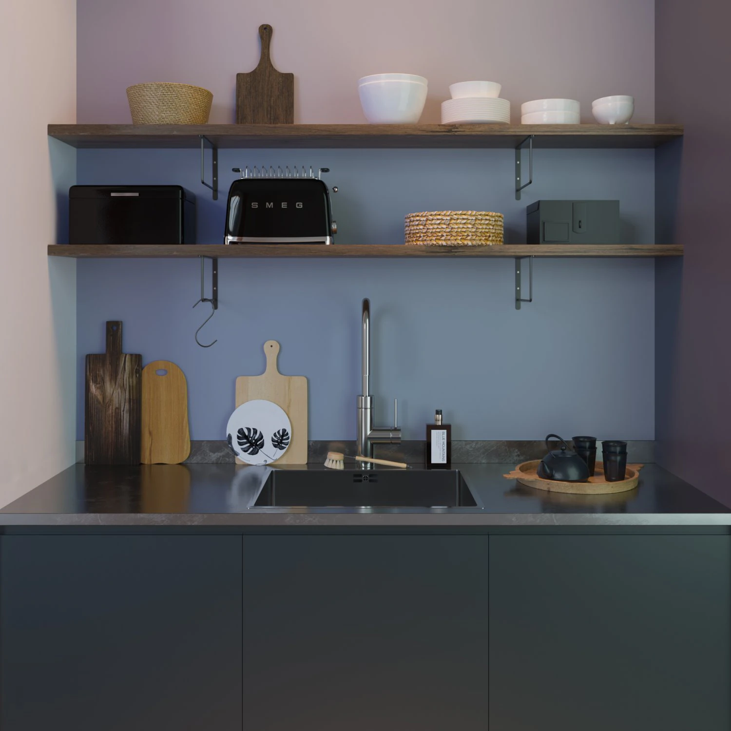 kitchen set 3D Model .c4d .max .obj .3ds .fbx .stl .blend