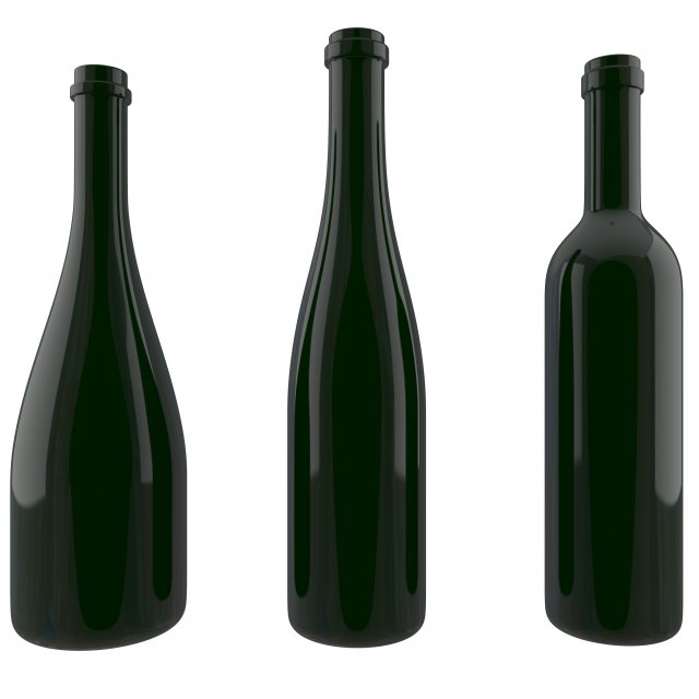 bottle of wine collection 3D Model .c4d .max .obj .3ds .fbx .stl .blend 
