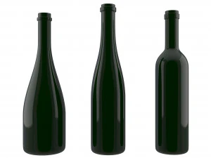 bottle of wine collection 3D Model