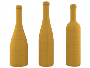 bottle of wine collection 3D Model