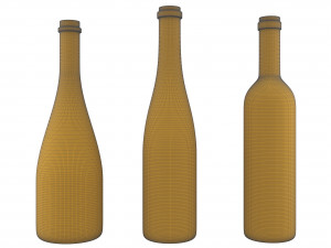 bottle of wine collection 3D Model