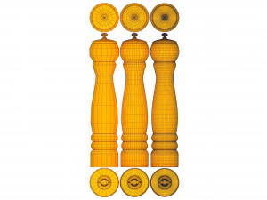 wood pepper mills 3D Model