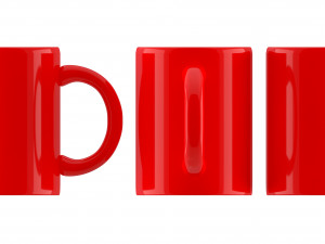 coffee mug red 3D 模型