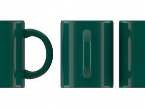 coffee mug dark green 3D Model
