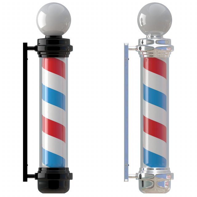 barber shop pole white and black 3D-Modell .c4d .max .obj .3ds .fbx .stl .blend 