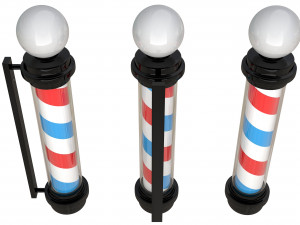 barber shop pole white and black 3D-Modell