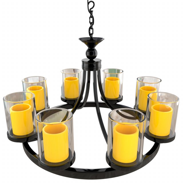 candle chandelier 3D Model .c4d .max .obj .3ds .fbx .stl .blend 