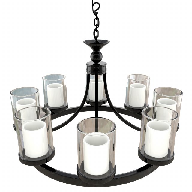 candle chandelier white milk glass 3D Model .c4d .max .obj .3ds .fbx .stl .blend 