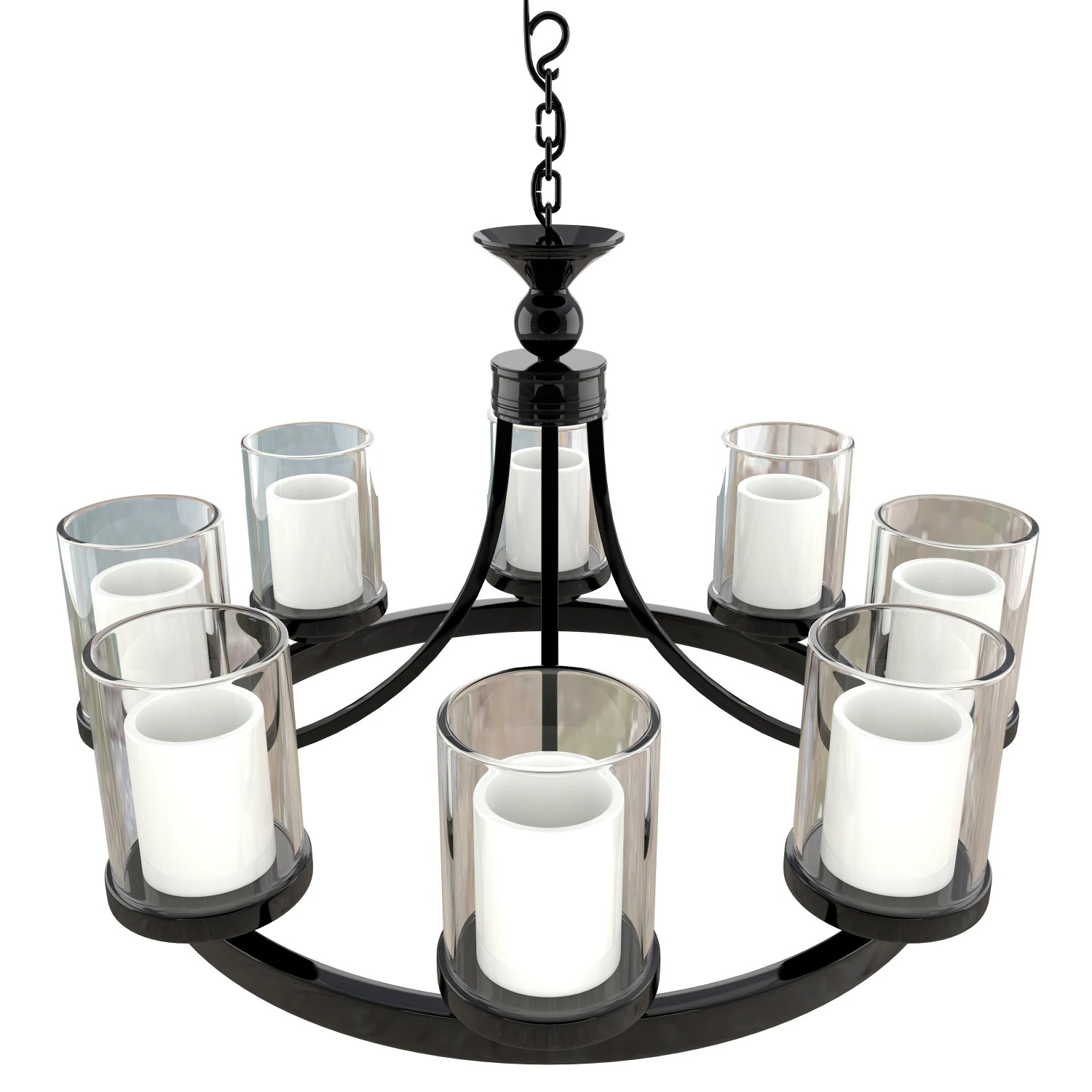 candle chandelier white milk glass 3D Model .c4d .max .obj .3ds .fbx .stl .blend