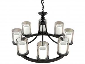 candle chandelier white milk glass 3D Model
