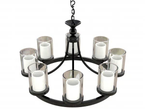 candle chandelier white milk glass 3D Model
