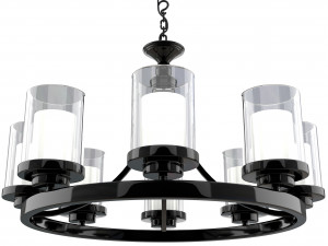 candle chandelier white milk glass 3D Model