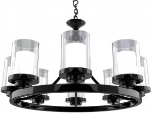 candle chandelier white milk glass 3D Model