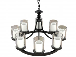 candle chandelier white milk glass 3D Model