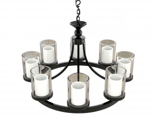 candle chandelier white milk glass 3D Model