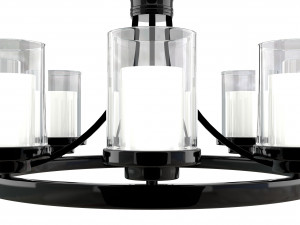 candle chandelier white milk glass 3D Model