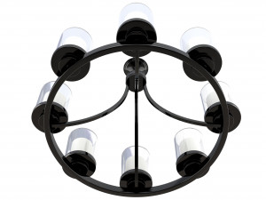 candle chandelier white milk glass 3D Model