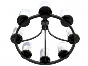 candle chandelier white milk glass 3D Model