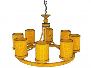 candle chandelier white milk glass 3D Model
