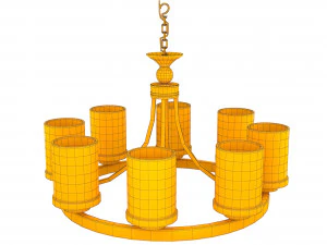 candle chandelier white milk glass 3D Model