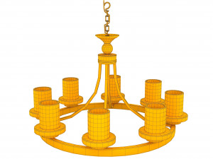candle chandelier white milk glass 3D Model