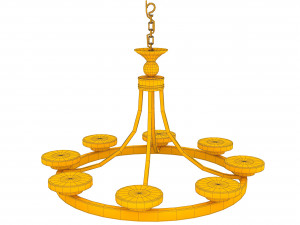 candle chandelier white milk glass 3D Model