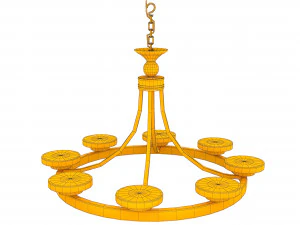 candle chandelier white milk glass 3D Model