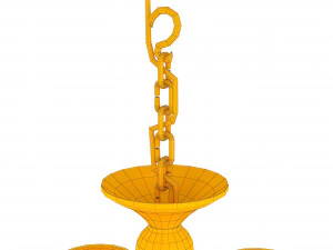 candle chandelier white milk glass 3D Model