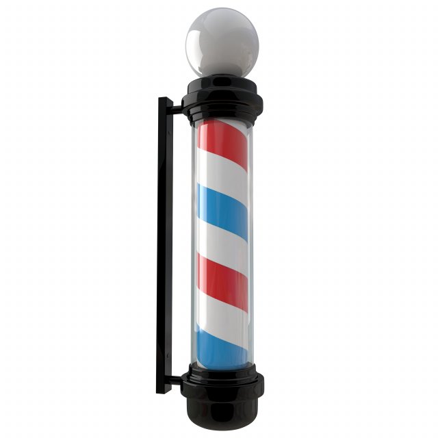barber shop pole black 3D Model .c4d .max .obj .3ds .fbx .stl .blend 
