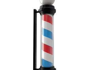 barber shop pole black Modelo 3D