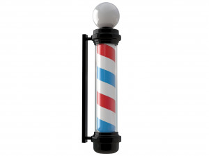 barber shop pole black 3D Model