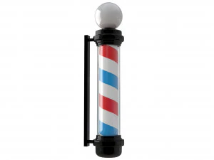 barber shop pole black 3D Model