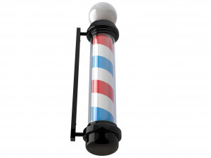 barber shop pole black 3D Model