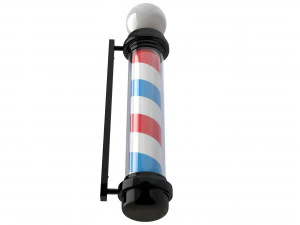 barber shop pole black 3D Model