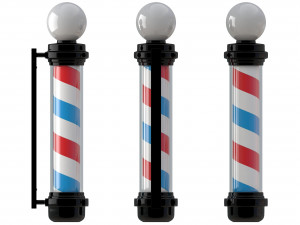 barber shop pole black 3D Model