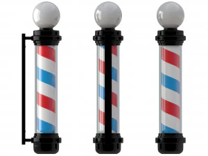 barber shop pole black 3D Model