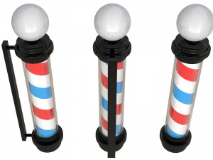 barber shop pole black 3D Model
