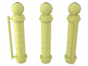 barber shop pole black 3D Model
