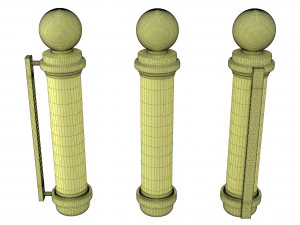 barber shop pole black 3D Model