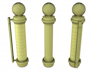 barber shop pole black 3D Model