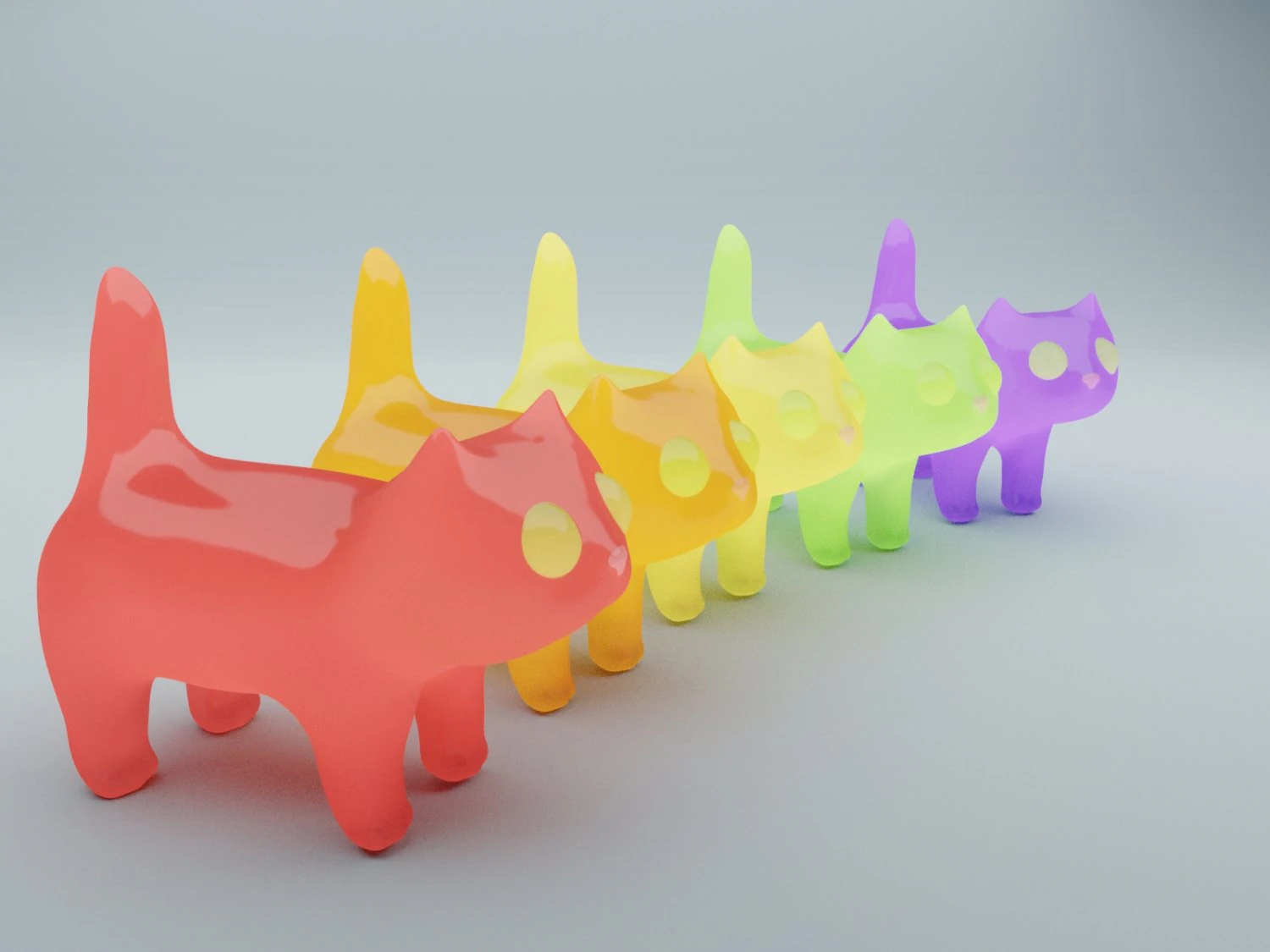 conjunto de gatos doces Modelo 3D .c4d .max .obj .3ds .fbx .stl .blend 