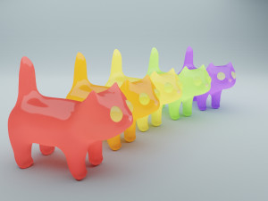 candy cats set 3D Model