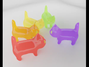 conjunto de gatos doces Modelo 3D