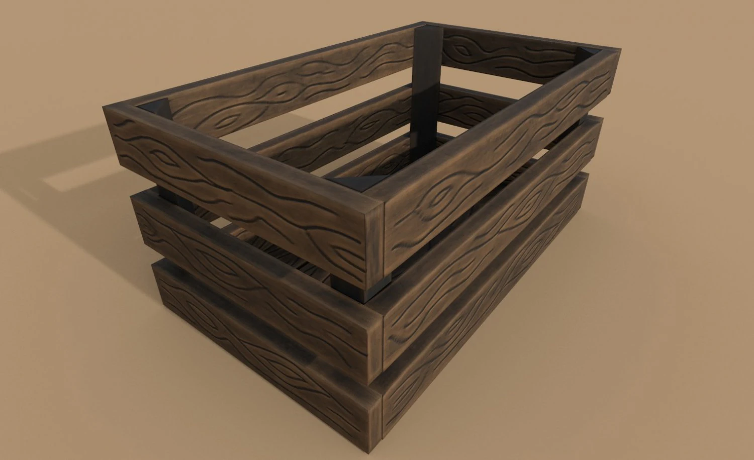 wooden box 3D Model .c4d .max .obj .3ds .fbx .stl .blend 