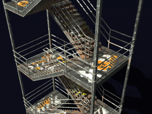 emergency fire exit stairs 3D 모델