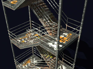 emergency fire exit stairs 3D Model