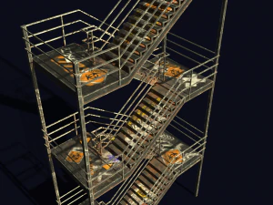 emergency fire exit stairs 3D Model